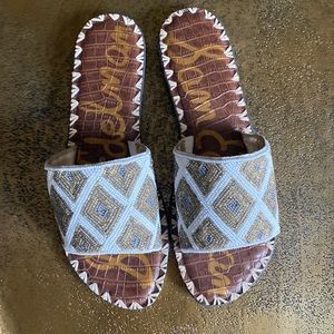 Sam Edelman Gunner beaded slide sandals size 7 1/2M
